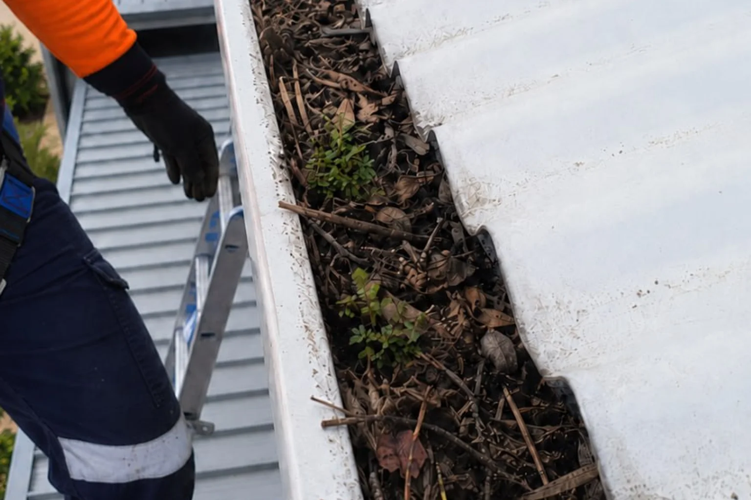 Clean, clear gutters on a Perth property