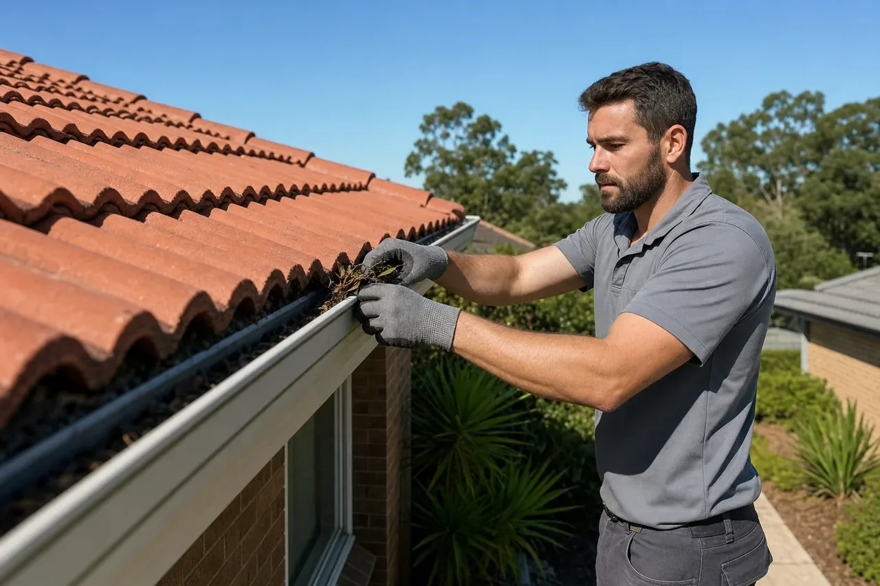 Clean gutters on a Hillarys home
